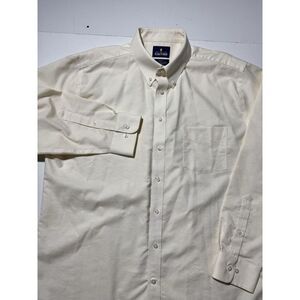 Stafford Mens Wrinkle Free Short Sleeve Oxford Shirt Size 18 Button Down‎ Yellow